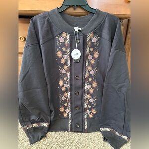 NWT ODDI CARDI WITH COLORFUL ACCENTS